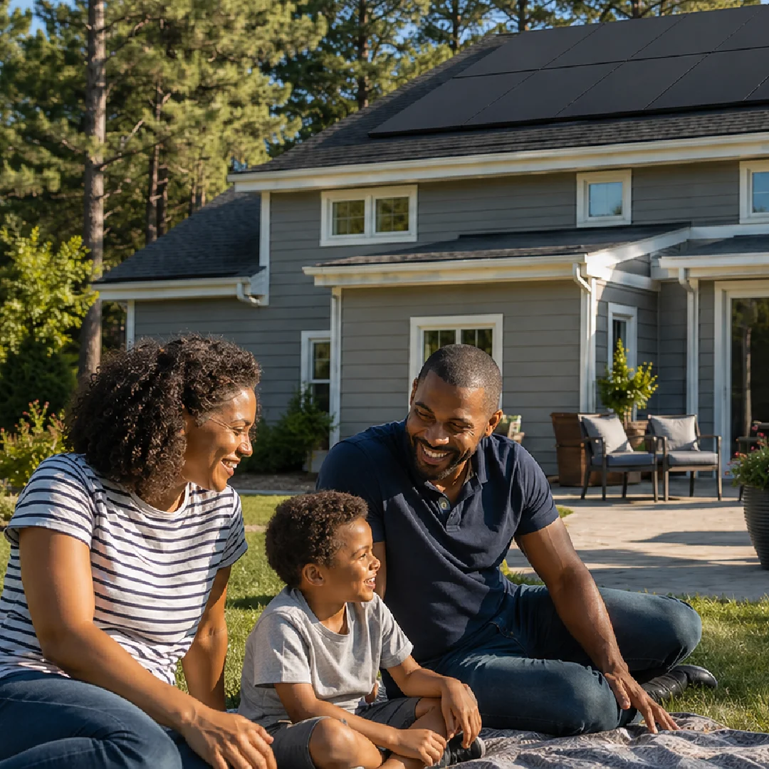 family with solar
